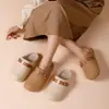 Nuevas Pantuflas de Algodón Impermeables 2026 para Mujer, Invierno Interior Hogar Antiolor Cálidas Antideslizantes de Felpa de Algodón, Se Pueden Usar al Aire Libre