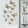 Decoraciones de Pegatinas de Pared de Mariposas de Papel Decoración Tridimensional Hueca 3D para Sala de Estar Cubierta de Agujero de Uña Hogar Autoadhesivas