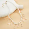 Muestra Personalizada Moda Collar de Perlas Cadena para Clavícula de Mujer Borla Celebridad de Internet Elegante Súper Hada Diseño Simple Cadena para el Cuello