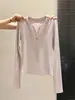 Camiseta de Manga Longa Henley com Botões Estilo Bm para Mulheres, Outono/Inverno/Primavera, Cachemir Sintético, Corte Justo, Top Elástico, Camada Base