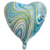 Globos de Ágata en Forma de Corazón de 18 pulgadas Decoración para Fiesta de Cumpleaños Boda Globos de Película de Aluminio con Patrón de Nube Colorida Forma de Corazón Estrella de Cinco Puntas
