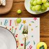 Nuevo Mantel Temático de Cumpleaños Lino Pastel Globo Estampado Mantel Aislante Térmico Decorativo para Mesa de Hogar Restaurante Vacaciones