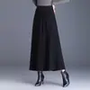 Falda de Punto de Longitud Media para Mujer en Invierno Nueva Falda de Cintura Alta de Longitud Media Línea A Elegante Casual de Gama Alta Falda con Dobladillo Grande
