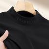 Camisa Camada Base Térmica Aconchegante de Veludo Espesso 320g para Homens, Top de Veludo Dupla Face para Outono e Inverno, Camiseta de Lã com Gola Alta