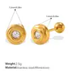 Pendientes de Corazón de Flor de Diamante Exquisitos, Pequeños y Dulces Estilo Ins Transfronterizos Europeos y Americanos Pendientes Brillantes y Diversos de Acero Inoxidable