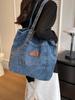 Nuevo Bolso de Hombro de Mezclilla Estilo Japonés y Coreano ins para Mujer, Bolso de Tela Lavado de Gran Capacidad a la Moda, Bolso de Mano Moderno Combinable para Estudiantes