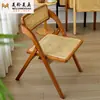 Silla de comedor de madera maciza de caucho para uso doméstico, estilo wabi-sabi, adecuada para restaurantes de alojamiento rural, silla de ratán plegable, silla de ocio, personalizable con cojín suave