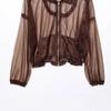 Exportación Transfronteriza Aliexpress Producto Caliente Nuevo Exportación Ropa de Mujer al por Mayor ZR Chaqueta con Capucha de Organza Transparente