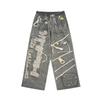 Ropa para Hombre Etai 320g Peso Pesado Algodón Puro Moda Jeans Estampados para Hombre Estilo Urbano de Alta Calidad Pantalones Rectos Estampados en 3D