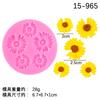 Una Variedad de Moldes de Silicona de Flor de Cerezo Flor de Durazno Accesorios de Pegamento de Chocolate Fondant de Girasol Moldes de Yeso para Aromaterapia de Coche