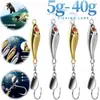 5-40g Metal Spinner Jigging Isca Robalo Cavala Pargo Lantejoulas Isca de Pesca Isca de Arremesso Equipamento de Pesca Oceânica Praia