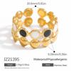 Anillo de Acero Inoxidable Transfronterizo para Mujer, No se Desvanece, Resistente al Aceite, Anillo Asimétrico, Lujo Accesible y Versátil Joyería de Mano Estilo Ins Chapada en Oro de 18 Quilates