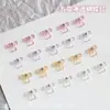 Decoraciones de Uñas con Forma de Lazo de Resina con Pedrería, Nuevos Accesorios Transparentes de Uñas con Forma de Lazo de Moda con Pedrería