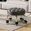 Taburete de Belleza con Ruedas, Silla para Barbería, Silla Especial Elevable para Salón de Belleza, Silla Giratoria Ajustable, Taburete Redondo, Silla para Peluquería y Manicura