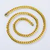 Pulsera Cruzada de Acero Inoxidable con Hebilla Cuadrada de 8-14 mm para Amazon, Cadena Cubana de 14K, Estilo Europeo y Americano, Collar para Hombre que Conserva el Color