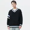 Camisa Base Tricotada com Gola V de Nova Cor para Homens Moda Masculina Marca Ins Estilo Universitário Suéter Par Top