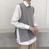 Chaleco de punto estilo Hong Kong para hombre, otoño e invierno 2023, con abertura lateral, personalizado, vintage, M01