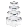 Conjunto de Caixas de Armazenamento de Alimentos de Plástico PP Zhanggong Transfronteiriço, Caixa de Armazenamento de Grau Alimentício, Caixa de Armazenamento Transparente Selada de Grau Alimentício para Geladeira