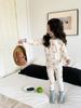 Pijama Infantil para Niños y Niñas, Nuevo Estilo Otoño, Set de Ropa Interior de Dibujos Animados Clase A, Ropa de Casa Elástica de Lana para Bebé 280g