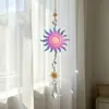 Adorno de campanilla de viento de cristal atrapasol de girasol transfronterizo, piezas metálicas coloridas, decoración del hogar arcoíris, disponible para dropshipping