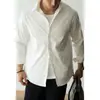 Camisa blanca clásica americana de vestir ligera para hombre, otoño 2026, fácil de cuidar, caída, crujiente, camisa casual