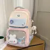 Nova Bolsa de Pins Ins Fresh Doce Girly de Alto Valor para Alunos do Ensino Fundamental e Médio Mochila Leve Color Blocking
