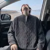 Cárdigan de Punto Trenzado para Hombre Suéter Versátil Sencillo Chaqueta de Punto Cárdigan con Cremallera para Hombre Suéter de Punto Color Sólido Otoño Invierno