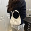 Bolsa Meia-Lua Nicho Estilo Coreano 2025 Nova Chegada Laço Cor Sólida Bolsa de Mão Moda Estilo Ocidental Bolsa Transversal Bolsa Casual Feminina