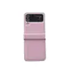 Capa de telefone de metal pintado em três seções com padrão de couro Morandi de cor sólida para Samsung Z LIIP5 para Z FLIP4