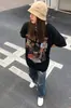 Camisetas Tendência Hip-Hop Europeia e Americana High Street de Manga Curta para Homens e Mulheres, Novas Camisetas e Tops Largos Oversized de Verão Estilo Ins para Casais