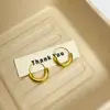 Estilo Old Money Minimalista Versátil Brincos de Argola Lisos Design em C Europeu e Americano Presilhas de Orelha para o Dia a Dia Brincos Elegantes em Forma de U