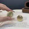 Pendientes con Textura de Concha Marina para Mujer, Diseño de Nicho, Gama Alta, Estilo Minimalista, Pendientes de Concha Coreanos Vintage