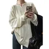 Camisa Retro Americana de Manga Larga Camisa Base para Mujer Primavera y Otoño 2024 Nuevo Diseño con Sentido Nicho Top Suelto de Longitud Media