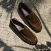 Em Estoque, Envia Imediatamente! Mocassins Slip-On Redondos com Salto Grosso Estilo Britânico Retrô para Mulheres, Novo Modelo 2026 Sapatos de Couro