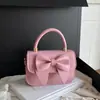 Moda Literaria de Comercio Exterior Lazo Sencillo Bolso de Mujer 2026 Versión Coreana Nueva Llegada Texturizado Cruzado Hombro de Mano Pequeño Cuadrado