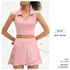 Traje deportivo para mujer, falda de golf, top de fitness ajustado, minifalda de yoga, conjunto de tenis anti-exposición, uniforme de béisbol