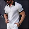 Europa e Estados Unidos no comércio exterior transfronteiriço Amazon explosões nova moda masculina jacquard cor combinando camisa casual de manga curta