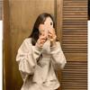 Sudadera Corta con Forro Polar Estilo Coreano para Primavera y Otoño 2026 Nueva Venta al por Mayor Dongdaemun Color Sólido Adelgazante Holgada para Mujer