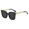 2025 Nuevas Gafas de Sol para Mujer Gafas de Sol Metálicas de Montura Grande Ins Popular Montura Cuadrada Lisa Marrón Parasol Trendy