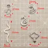 5 1 explosiones exquisitas DIY aleación de zinc plata antigua cabeza de ciervo serpiente camaleón colgante accesorios para equipaje