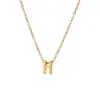 Colar pequeno de moda 26 letras em inglês aço titânio ouro 18k corrente de clavícula simples versátil não desbota atacado