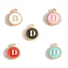 Acessórios para joias DIY pulseira de renda esmaltada dupla face brincos pequenos pingentes esmaltados 26 letras inglesas liga