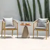 Mesas e Cadeiras de Pátio Externo, Varanda de Villa, Mesa e Cadeiras de Chá para Casa, Mesa de Lazer, Duas Cadeiras, Cadeira de Rattan, Mesa de Café, Conjunto de Três Peças