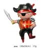 Balão de folha de alumínio de navio pirata e tubarão, redondo, 18 polegadas, decoração de festa de aniversário pirata, balão de folha de alumínio, atacado