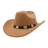 Aliexpress Amazon Sombrero de Vaquero para Hombre y Mujer Sombrero de Copa de una Línea Sombrero de Jazz de Lana Sombrero de Copa de Ala Ancha Yzd142