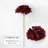 Hortênsia artificial de seda de cor única para decoração de casamento, material de fundo e paisagismo de parede floral
