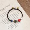 Diseño Nicho Retro Nepalés Método Antiguo Cuentas de Cobre Pulsera Femenina Estilo Xizang Estilo Étnico Distintivo Simple Tejido Pulsera Azul
