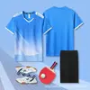 Uniformes de Tenis de Mesa Personalizados Directo de Fábrica Impresión Digital Todo en Uno Adultos Niños Competición Entrenamiento Jerseys Transpirables de Secado Rápido