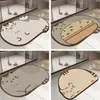 Alfombrilla absorbente de diatomita para el hogar estilo caricatura para entrada de baño y inodoro, alfombrilla antideslizante y de secado rápido, disponible para dropshipping