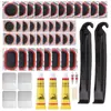 Conjunto de Ferramentas para Reparo de Pneu de Bicicleta, Espátula para Pneu de Bicicleta com Remendo Frio, Remendo de Pneu Sem Cola, Caixa de Ferramentas para Reparo de Pneu